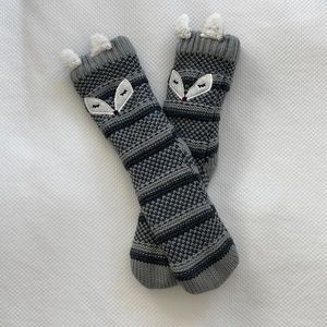 Knitted fox socks - fuzzy interior - one-size